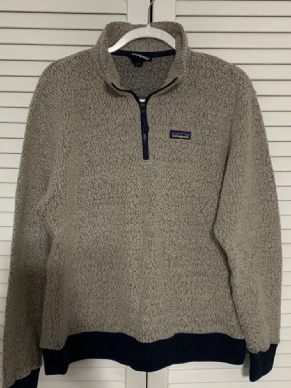 Patagonia Better Sweater Quarter Zip Fleece Pullover Women's Large Taupe Blue